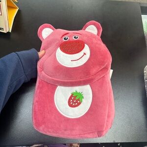 Strawberry bear from toy story backpack with two pockets